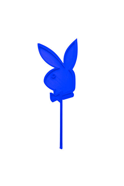 OEM Decoratiune topper tort, "IEPURASUL PLAYBOY", bunny, 19 x 7 cm albastru