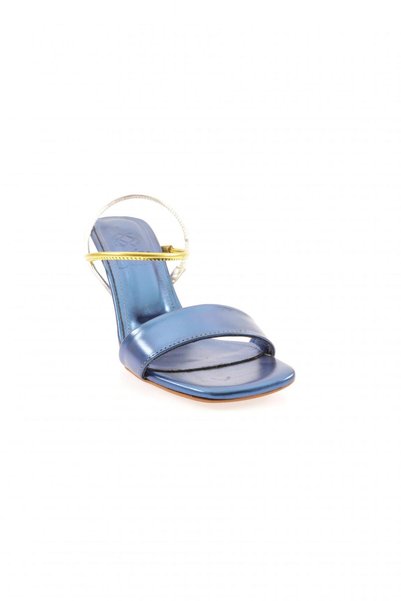 DGN Blue Square Toe Strappy Women's Heeled Sandals - Multi 8153275