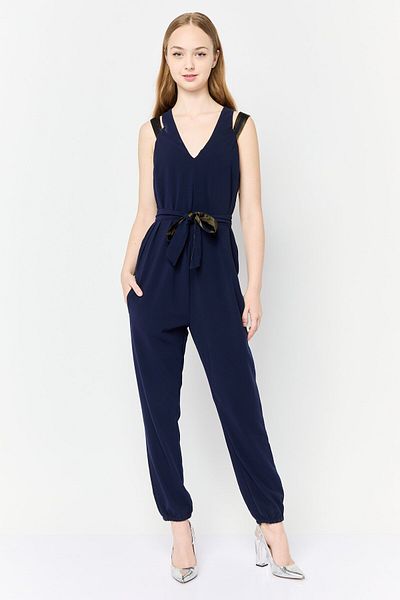 Harmont & Blaine Women Plain Sleeveless Jumpsuit, Navy