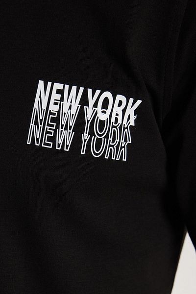 Tudors Men's Slim Fit Slim Fit Cotton Plain Basic Printed Crew Neck Black T-Shirt