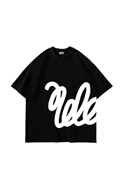 Tarzsokak Soft Flow Printed Oversize Unisex Μαύρο