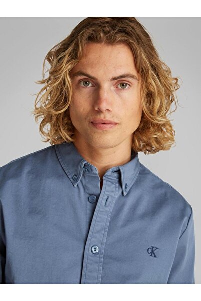 Calvin Klein Erkek GARMENT DYE COTTON TWILL SHIRT Gömlek