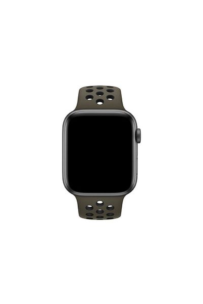 REDz Accessories Curea sport perforată pentru Apple Watch, silicon, măsliniu-negru - 44/45/46/49 mm, mare