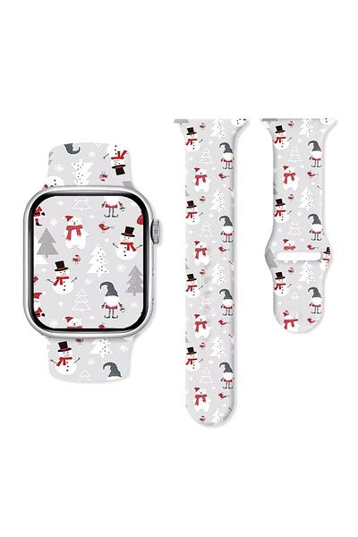 REDz Accessories Curea Urs Polar, Sport, Pentru Apple Watch, Design de Crăciun, Silicon, Gri - 44/45/46/49 Mm