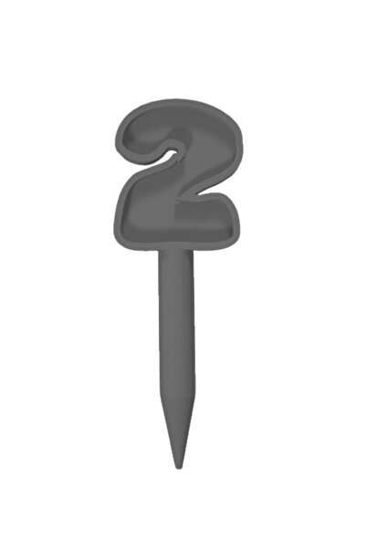 OEM Topper tort, "2", zi de nastere, aniversare,150 X 53 mm argintiu