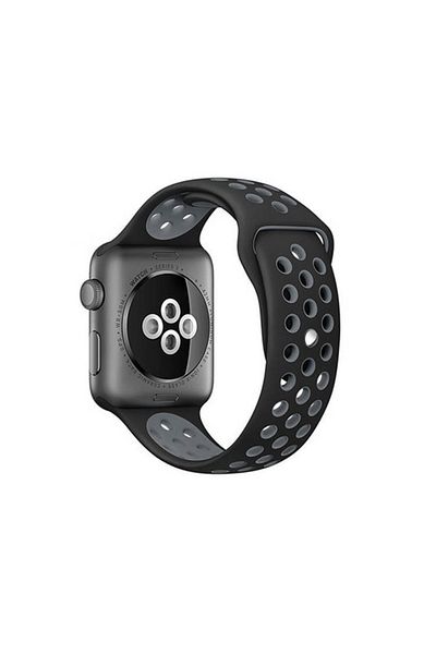 REDz Accessories Curea sport perforată pentru Apple Watch, silicon, negru-gri - 44/45/46/49 mm, medie
