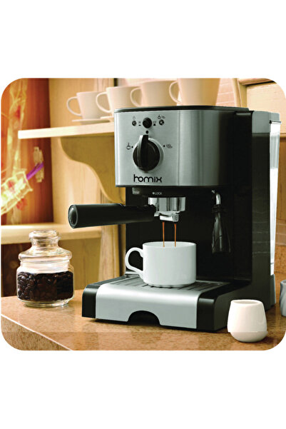 HOMİX ماكينة كابتشينو هوميكس 1470 واط 15 بار مع ضوء مؤشر أسود 1.25 لتر CM4637-CB