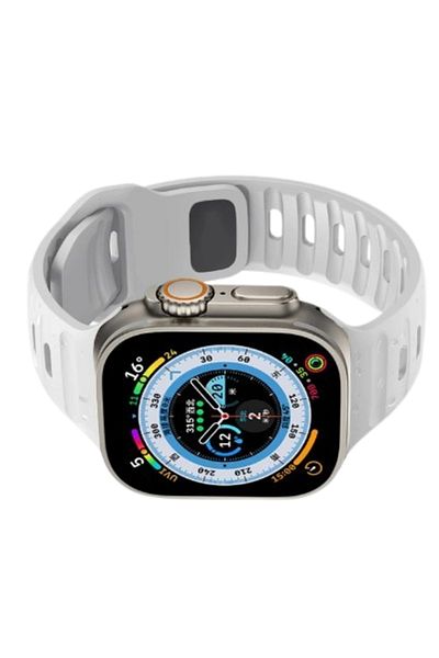 REDz Accessories Curea Apple Watch sport, potrivită pentru atlet, reglabilă, rezistentă la șocuri, silicon, albă - 44/45/46/49 mm