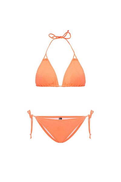 AQUAVİVA Women's Pink Stella Halterneck Drawstring Triangle Bikini Set