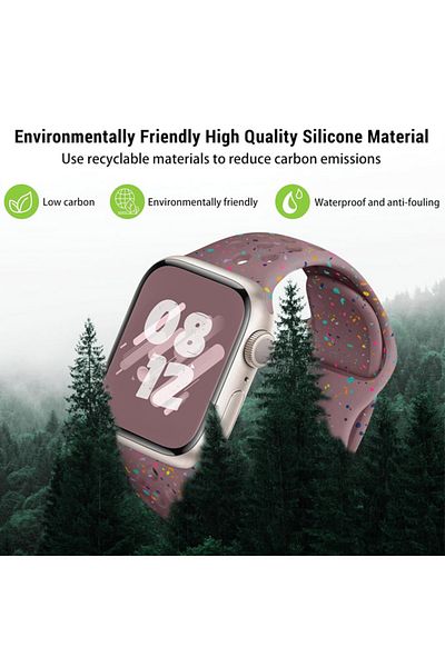 REDz Accessories Perforated Strap With Colorful Drops, Sport, For Apple Watch, Silicone, Brown - 38/40/41 Mm