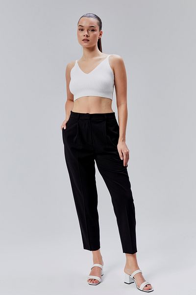 Bolivente Black Regular Woven Carrot Pants