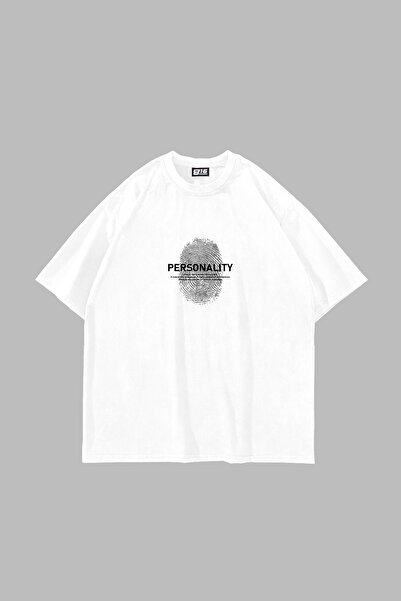 Tarzsokak Personality Printed Oversize Unisex Λευκό