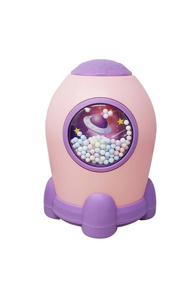 PUFO Pușculiță decorativă Pufo Rocket Buclucasa, deschidere cu parolă, 18 cm, roz/violet