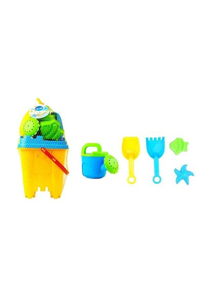 faial XL Large Size Beach Sea Bucket Castle Play Set 6 Pieces Luxury Bucket Set