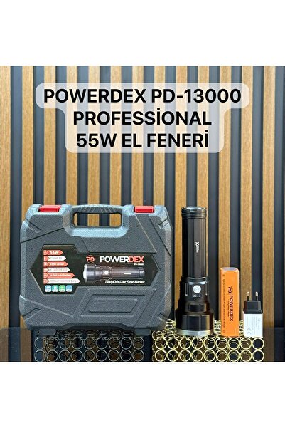 powerdex Pd-13000 55 Watt 5500 Lümen Profesyonel Büyük Şarjlı El Feneri
