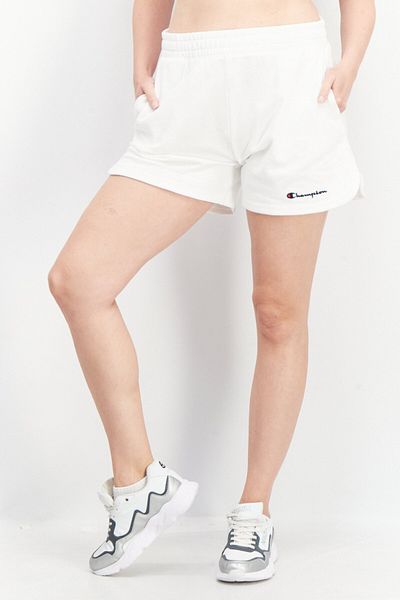 Champion Women Sportswear Brand Logo Outdoor Shorts, White