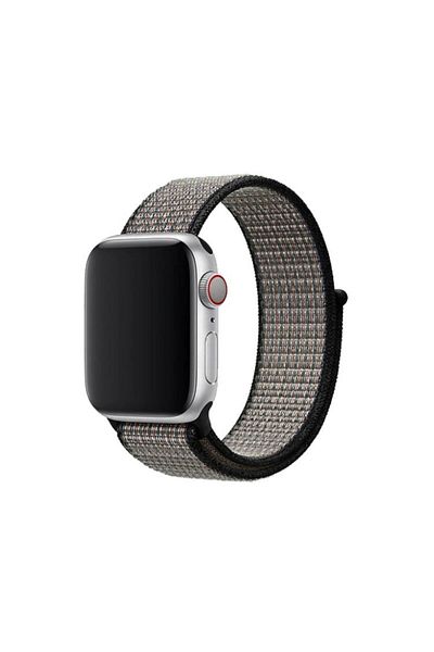 REDz Accessories Sport Strap, Compatible with Apple Watch, Textile, Blue Inserts, Black - 44/45/46/49 mm