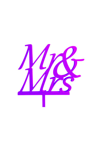 OEM Decoratiune topper tort, "MR AND MRS" impreuna pentru totdeauna, 14,5 x 1...