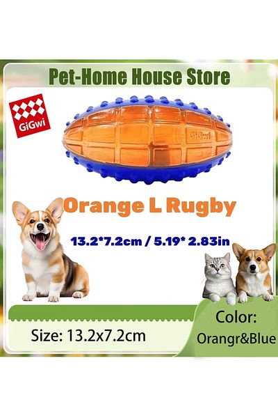 Choice Orange L Rugby Pet Toys Interactive Dog Ball Squeaky Balls 2.5” For Small/medium Dogs