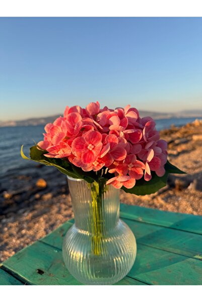 page journals pembe ıslak ortanca yapay çiçek yüksek kalite