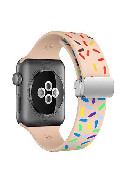 REDz Accessories Soft Magnet Strap, Silicone for Apple Watch, Magnetic, Sport, Colorful Pink - 38/40/41 mm