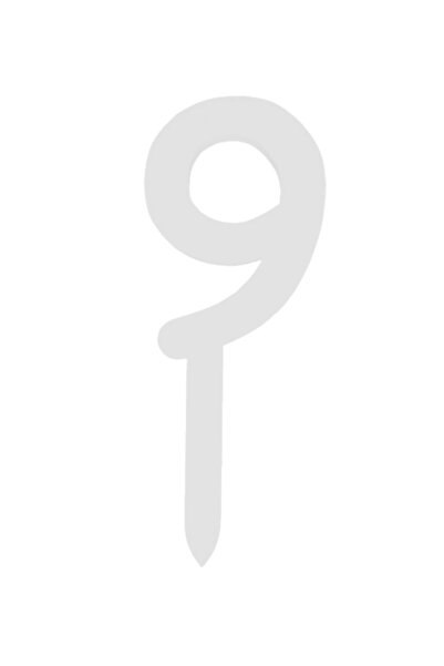 OEM Topper tort, "9", happy anniversary,150 X 59 mm alb ivory