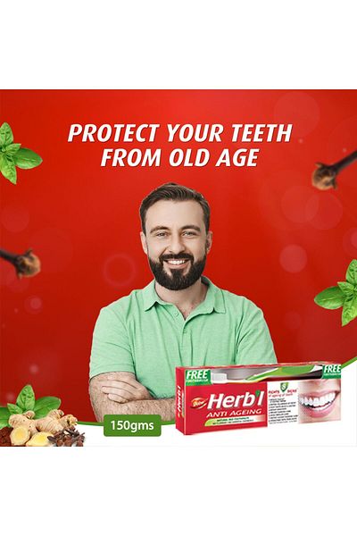 Dabur Herbal Anti Ageing Natural Red Toothpaste 150 g
