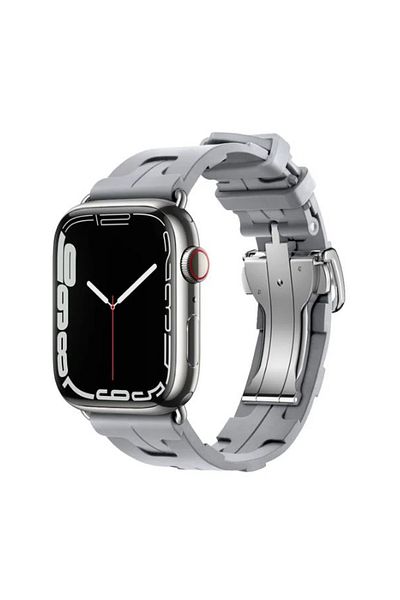 REDz Accessories Curea Apple Watch Kilim Warrior, reglabilă, silicon, gri - 44/45/46/49 mm