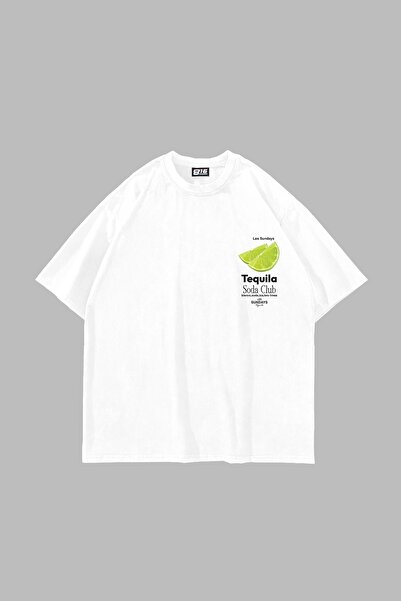 Tarzsokak Soda Club Imprimat Oversize Unisex Alb