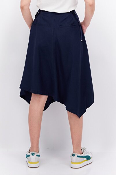 Esprit Women Plain Midi Skirt, Navy Blue