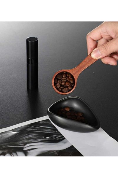 INVEIN Coffee Weighing Set - Coffee Saucer, Water Sprayer, 10g Coffee Measuring Spoon - Black