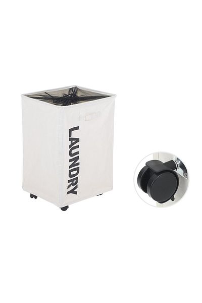 COOYA Wheeled Laundry Hamper,breathable Waterproof,with Handle Foldable,40*34*58cm,light Gray