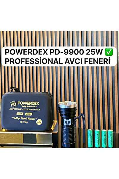 powerdex Avcı Feneri Pd-9900 Su Geçirmez Şarjlı Profesyonel Avcı El Feneri