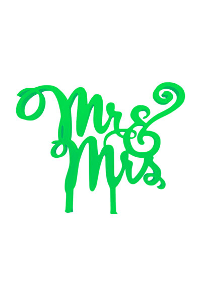 OEM Decoratiune topper, "Mr&Mrs", tort nunta 15,5 x 18 cm verde
