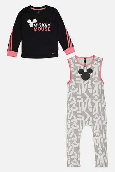 adidas Toddlers Girl 2 Pieces Rompers And Sweatshirts Set, Multicolor