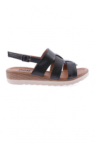 DGN Schwarze Damensandalen – Knöchelriemen, Modell 81433102