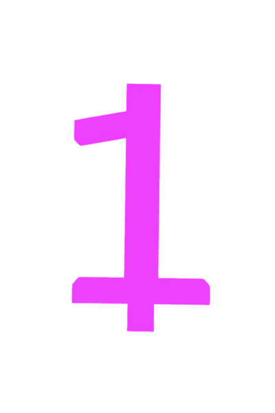 OEM Topper tort tip suport lumanare, "1", zi de nastere,100 X 56 mm mov deschis