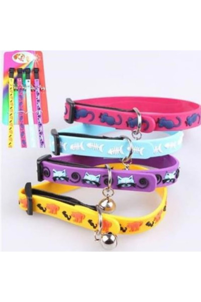 mucit home لطيف ملون سيليكون القط طوق الكلب مع جرس حشرجة الموت