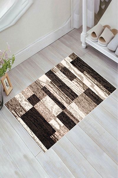 nova century Covoraș de baie lavabil cu bază anti-alunecare - Nova Bath Patterned 50*80 Cm
