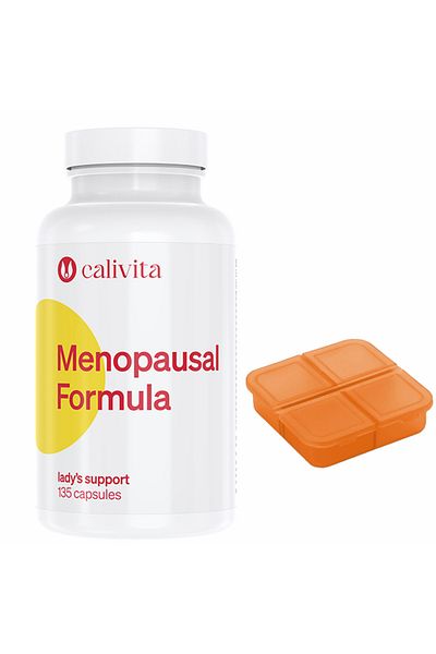Calivita Set de suplimente și cutie de pastile cu formulă pentru menopauză recomandat pentru (135 capsule) -