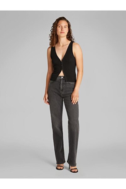 Calvin Klein Kadın Kolsuz Transparan Reqular Fit Siyah Bluz J20J225316-BEH