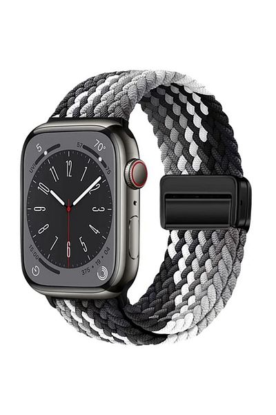 REDz Accessories Curea Solo Loop, închidere magnetică, pentru Apple Watch, reglabilă, negru degradat - 38/40/41 mm
