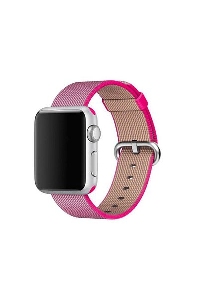 REDz Accessories Strap Compatible with Apple Watch, Woven Nylon, Textile, Space Gray Pink - 44/45/46/49 mm