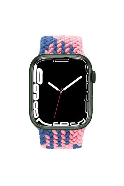 REDz Accessories Solo Loop Strap, Compatible with Apple Watch, Elastic, Pink/Blue - 38/40/41 mm, Medium