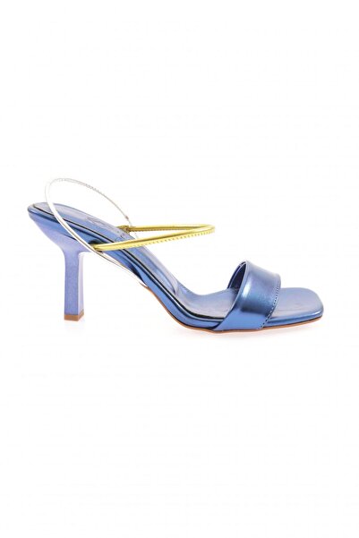 DGN Blue Square Toe Strappy Women's Heeled Sandals - Multi 8153275
