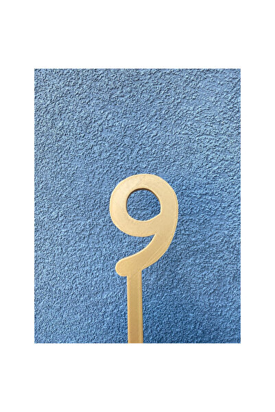 OEM Topper tort, "9", happy anniversary,150 X 59 mm auriu