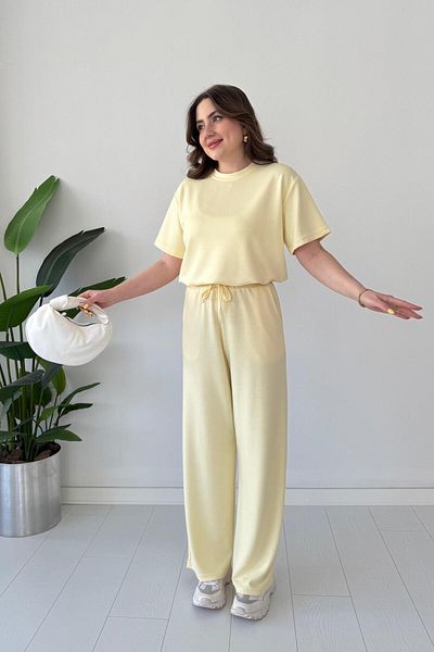 MaziButik Set de bază cu mânecă scurtă galben
