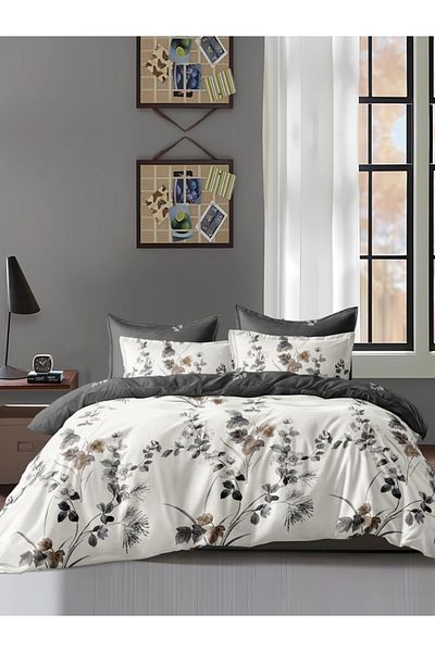 Donetella Printed Duvet Cover Set 6-Pcs – Queen Size 200x230 cm, Microfiber Fabric, No Filler Inside