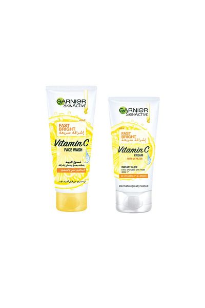 Garnier SKIN ACTIVE FAST BRIGHT VIT C FACE WASH 100 ML + SKIN ACTIVE FAST FAIRNESS DAY CREAM 50 ML