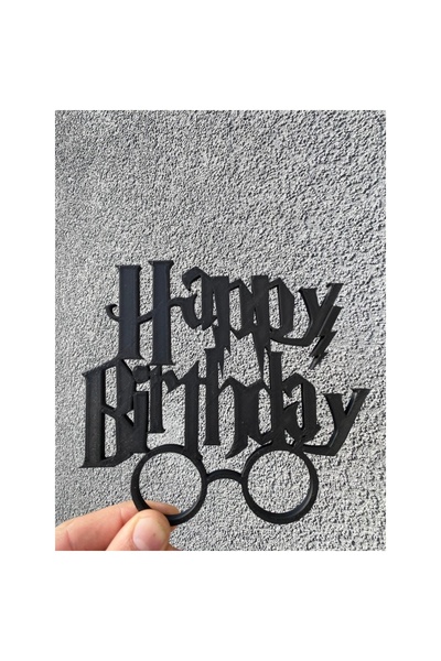 OEM Decoratiune topper tort "HARRY POTTER", negru 13.5 x 15 cm